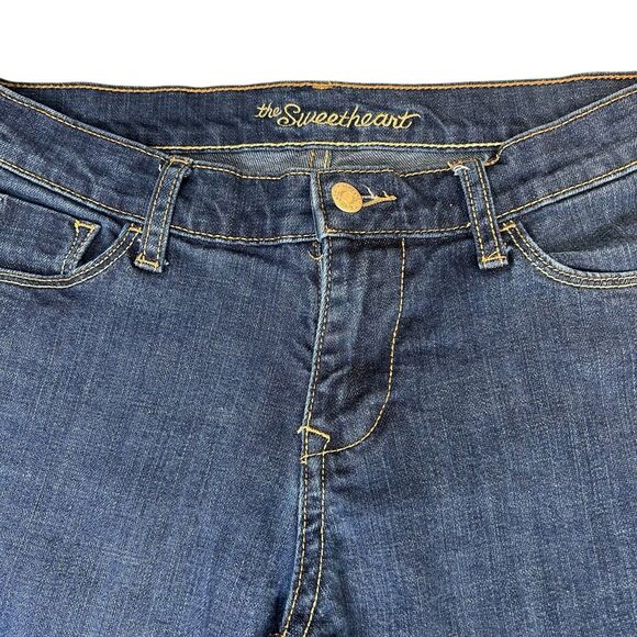 Old Navy Jeans Womens Sz 2 VTG The SweetHeart Dark Wash 99% Cotton Normcore Cute - Picture 4 of 12
